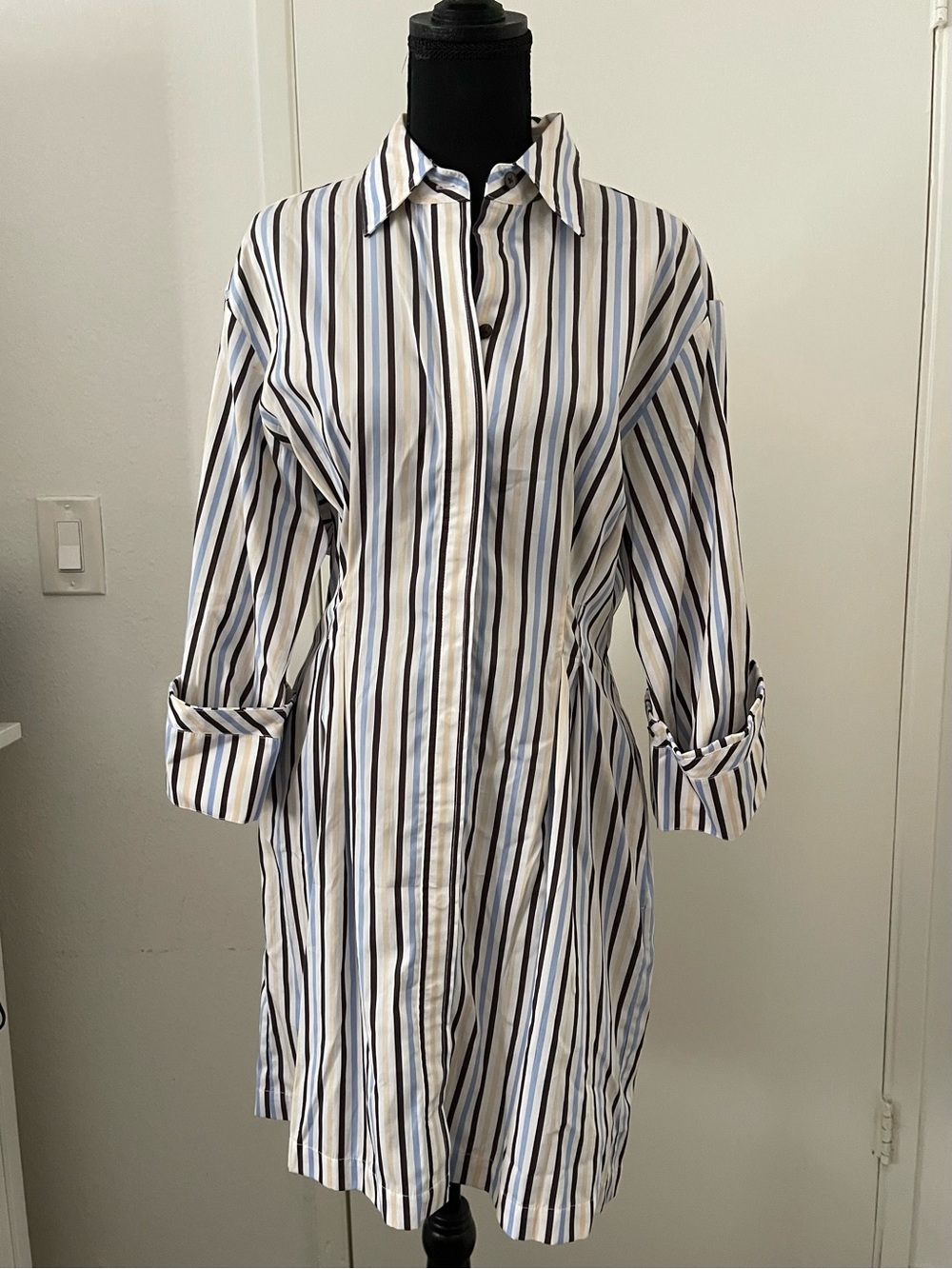 Madewell Tucked Mini Shirtdress Size 8 - Picture 4 of 7